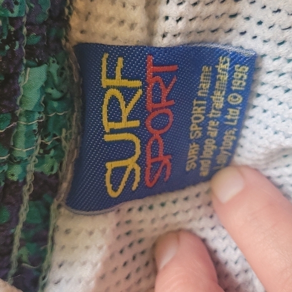 Surf Sport vintage surf trunks teal and purple XL 18 - Picture 4 of 6